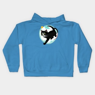 Black and white angry baby cat Kids Hoodie